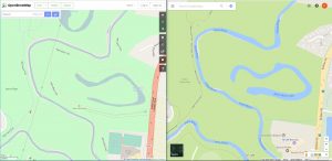 Comparison of OpenStreetMap and Google Maps data for Bolin Bolin Billabong