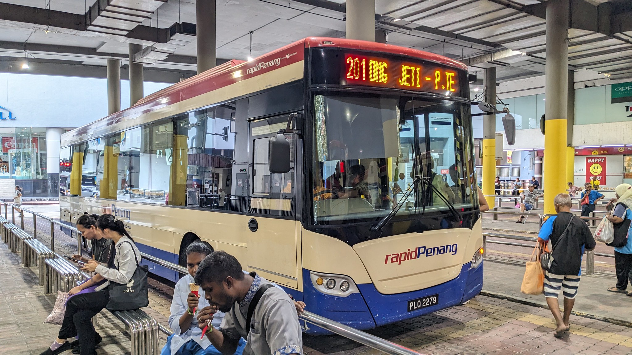 Catching buses in George Town, Penang