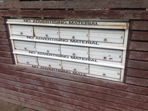 Photo of a row of letterboxes